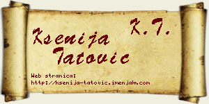Ksenija Tatović vizit kartica
